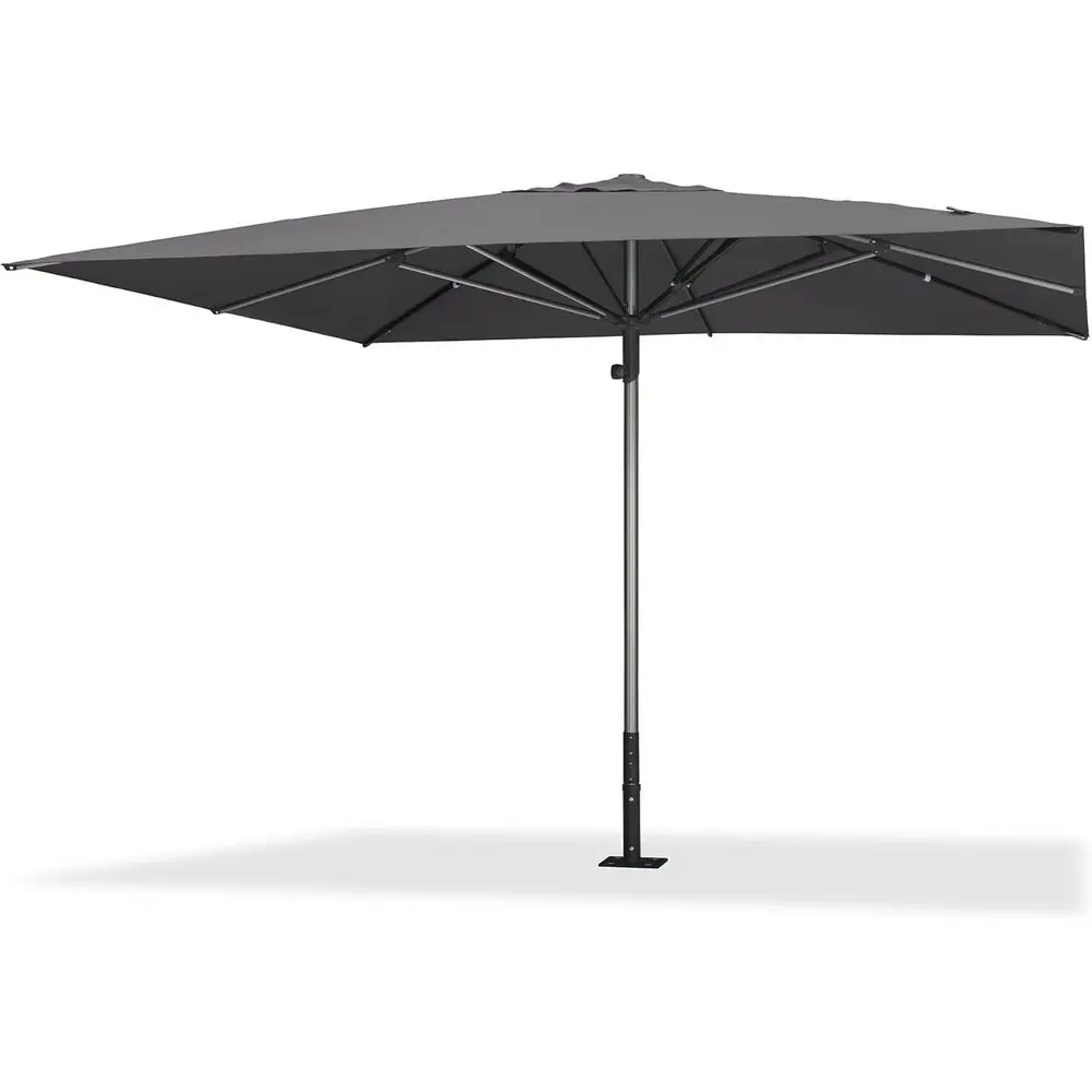 

11ft Square Patio Umbrella for Outdoor Dining, Heavy Duty Semi-Automatic, Reinforced for Commercial Use, Grey
