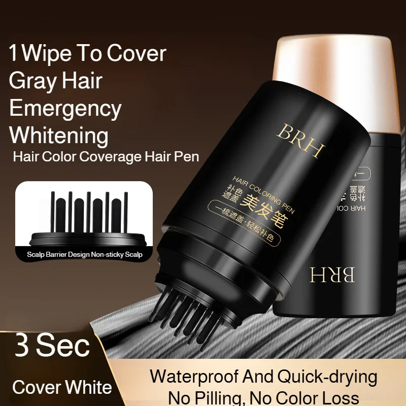 

Gentle Non-Damaging Hair Touch-Up Pen, Disposable Temporary Gray Hair Coverage, Scalp-Friendly Dye Comb, Easy to Apply Washable