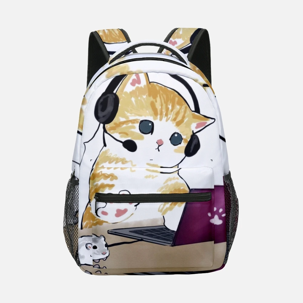 Imagem -03 - Unisex Oxford Waterproof Notebook Mochilas de Ombro Mochilas Escolares dos Estudantes Classic Kpop Travel Bags Working Cat 3d Print