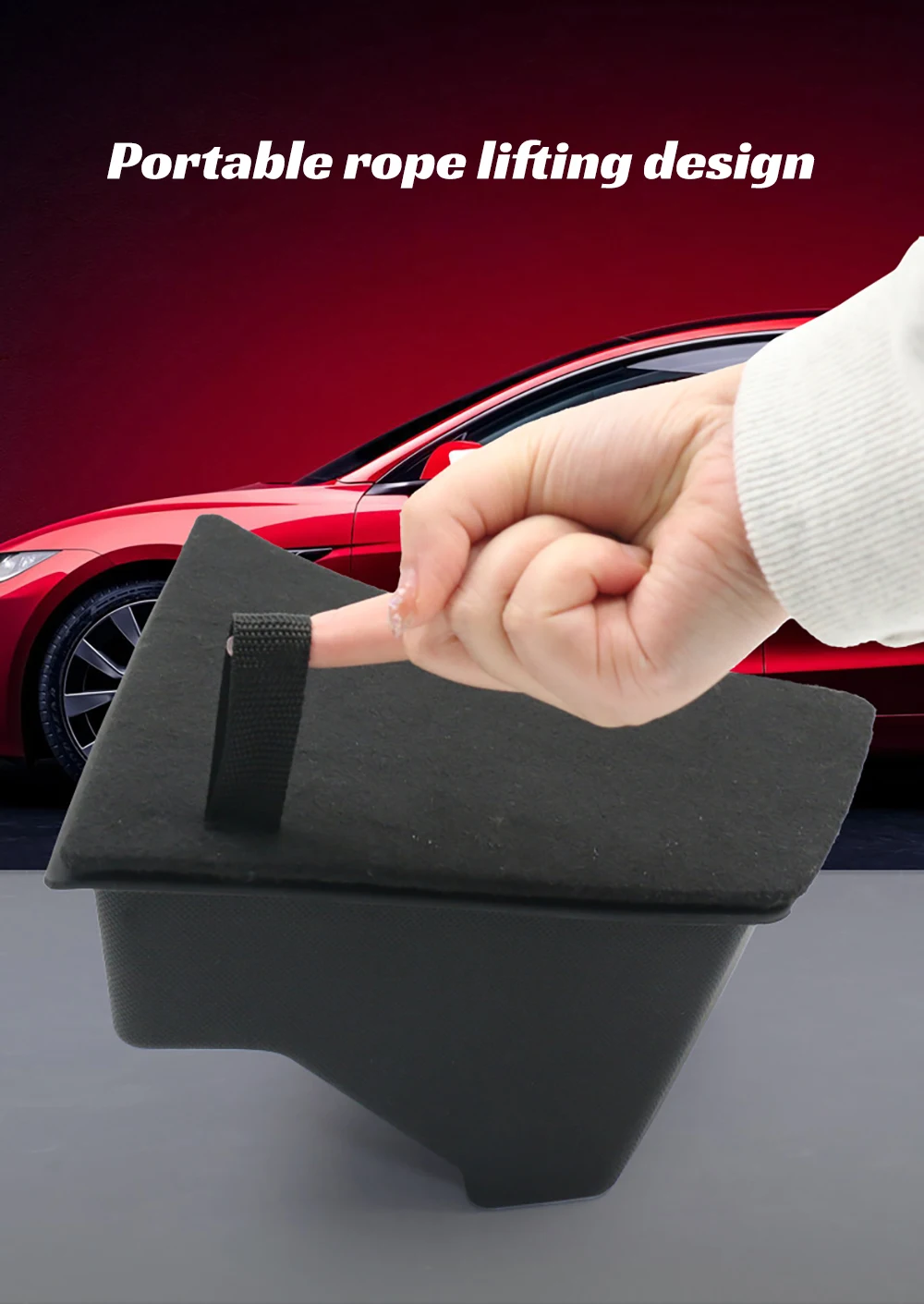 Für Tesla Model 3 Highland 2024 Hinterer Kofferraum Linksseitige Aufbewahrungsbox mit Abdeckung Kofferraum-Organizer Trennwand Dekorationszubehör – Detail 7
