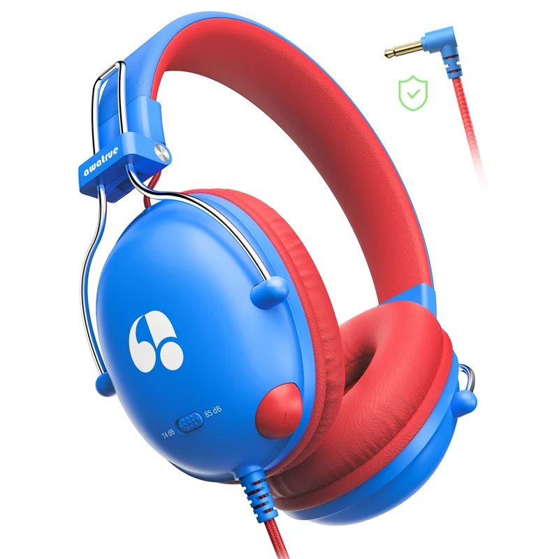 

Awatrue Kids Headphones 74/85dB Safe Volume Limit Stereo Wired on-Ear Headphones for Kids Boys Girls 3.5mm Jack for Tablet, IPad