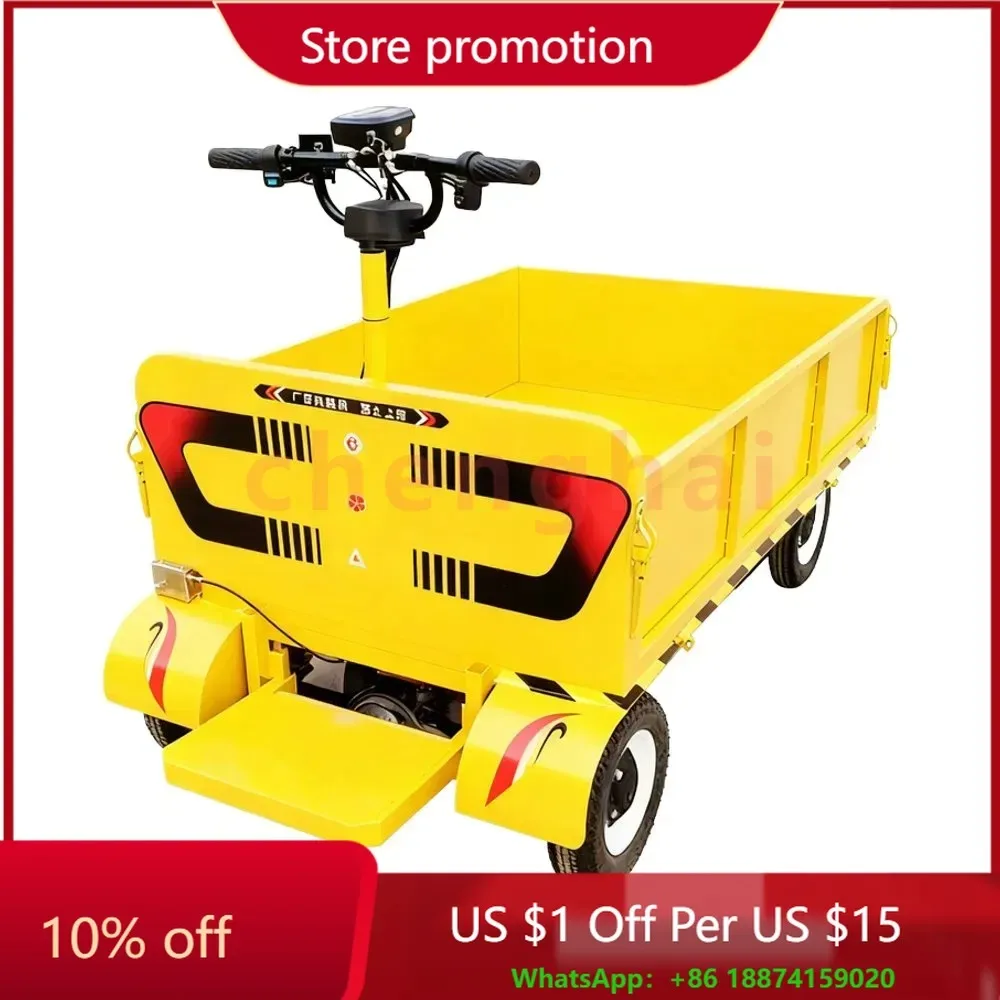 

Электрическая четырехколесная ручная тележка Warehouse Farm, многофункциональная транспортная гибкая рулевая тележка OEM