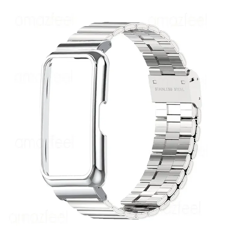 حزام من الفولاذ المقاوم للصدأ لشريط هاوي ، سوار ذكي ، سوار معدني ، واقي حافظة ، غطاء واقي ، شريط 9 ، 8 ، 7 ، 6