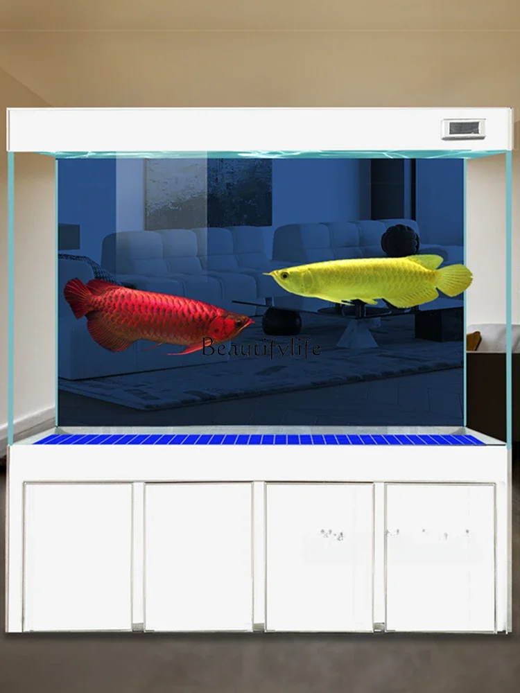 Household 2024 New Fish Tank Living Room Super White Glass Floor Ecological Change Water Aquarium Bottom Filter