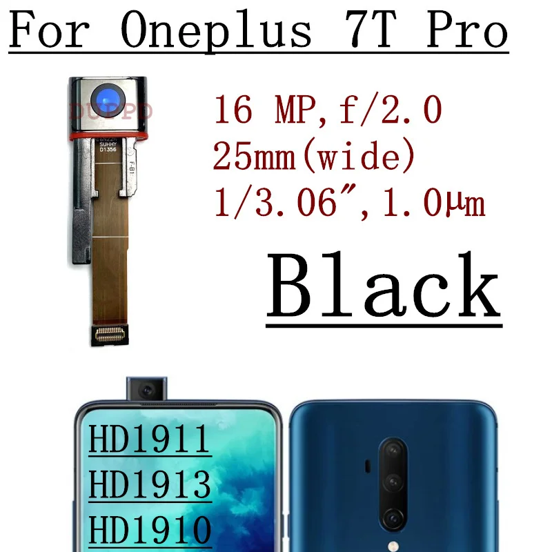 Original Front Rear Camera For OnePlus 7T Pro Selfie Frontal Wide Backside Full Set Camera Module Replacement Spare Parts