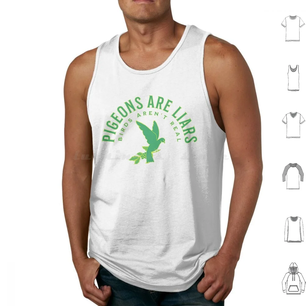 Pigeons Are Liars Tank Tops Print Cotton Pigeons Are Liars Pigeons Pigeons Liars Birds Bird Birds