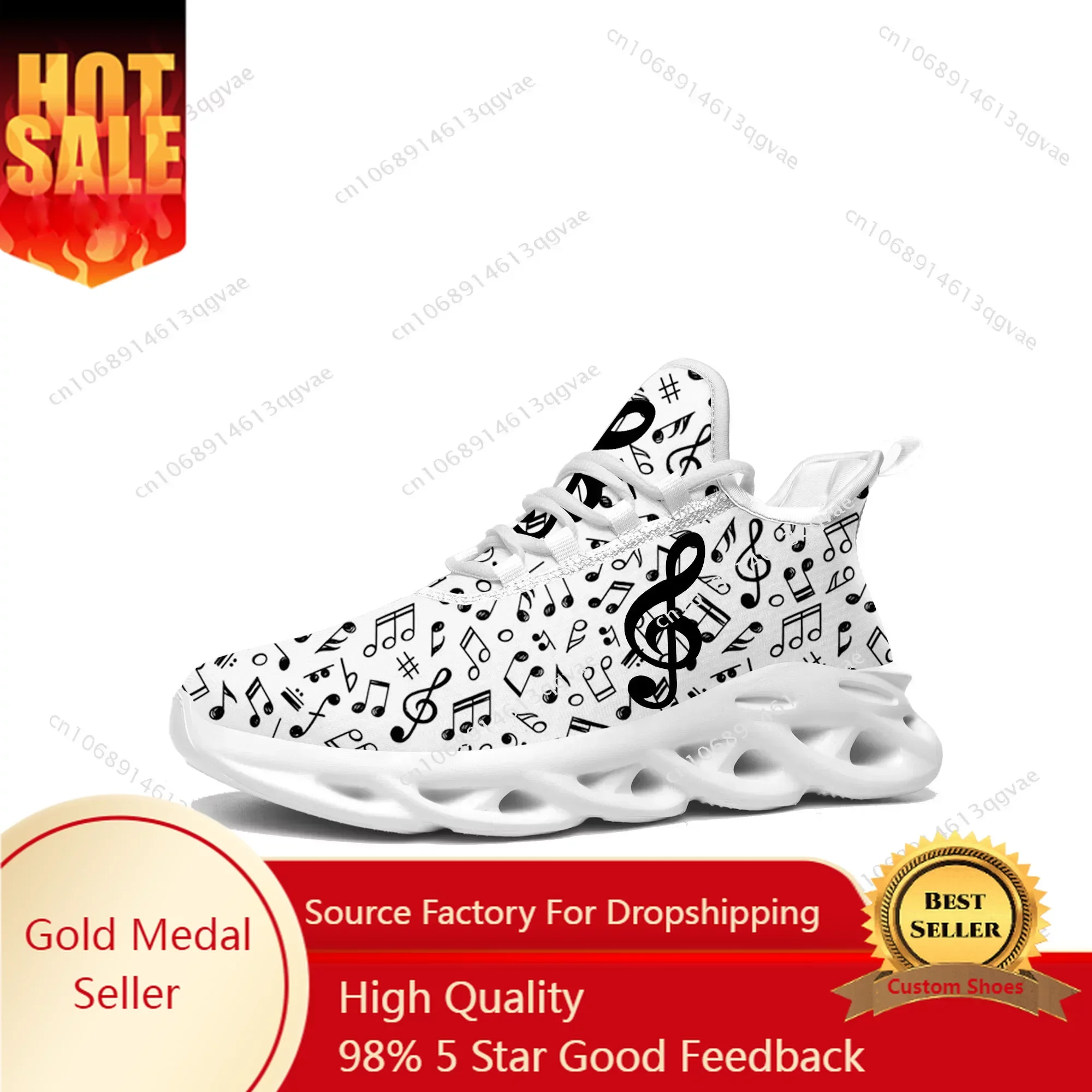 

Musical Notes Pattern Flats Sneakers Mens Womens Pop Sports Running High Quality Sneaker Lace Up Mesh Footwear Tailor-made Shoe