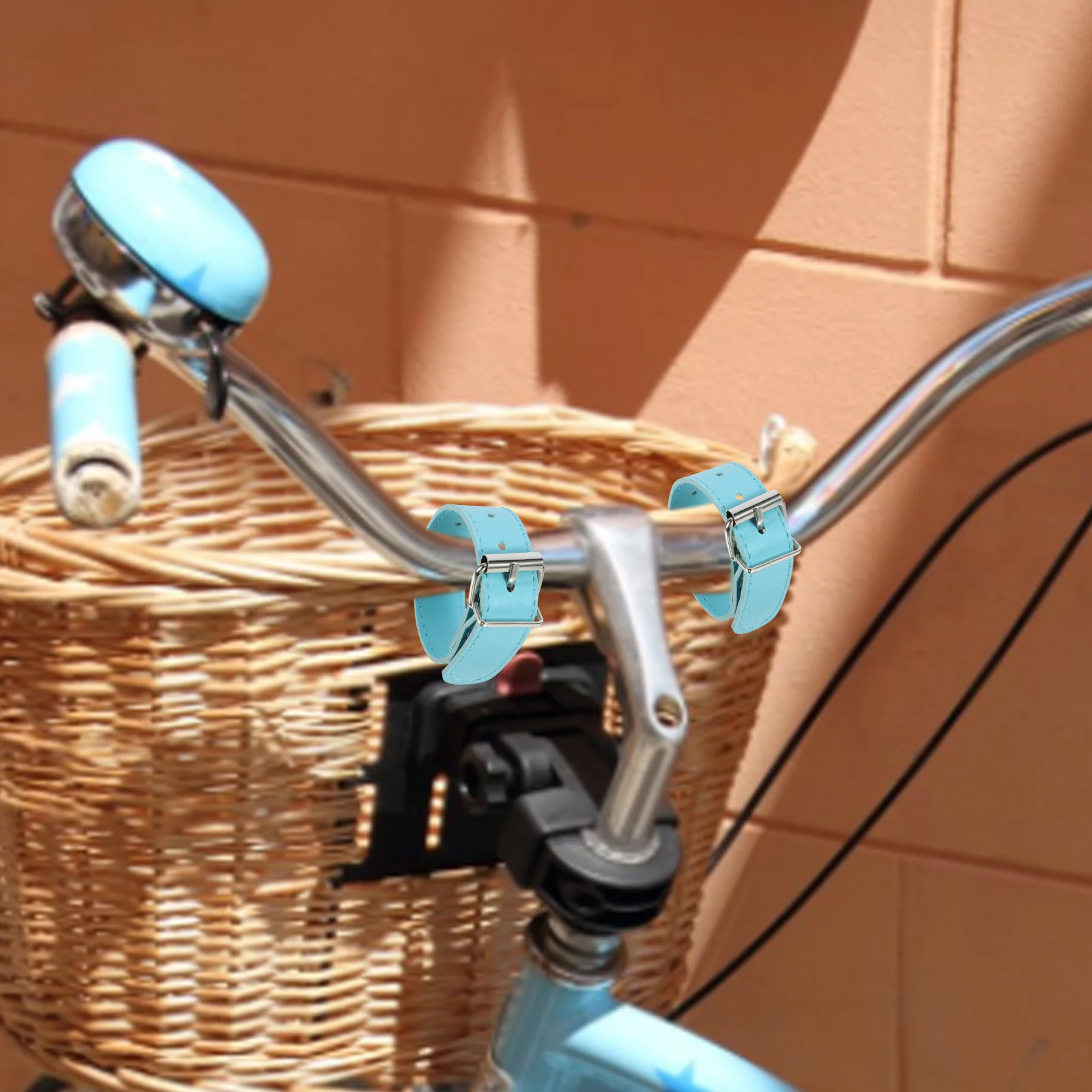 

1Pair Bike Basket PU Straps Adjustable Aluminum Alloy Front Bicycle Basket Strap Fastening Strap for Bike Scooter Outdoor Use