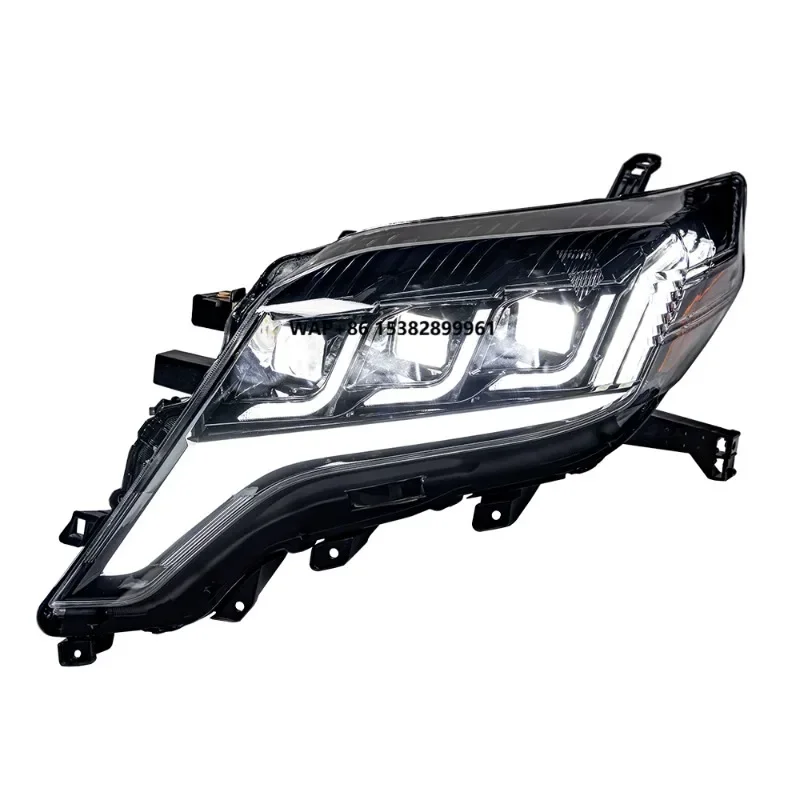 2014-2017 for Prado LED Auto Headlight Assembly 100W Dynamic Signal Lamp Three Lens Projector Upgrade Car Front Lights