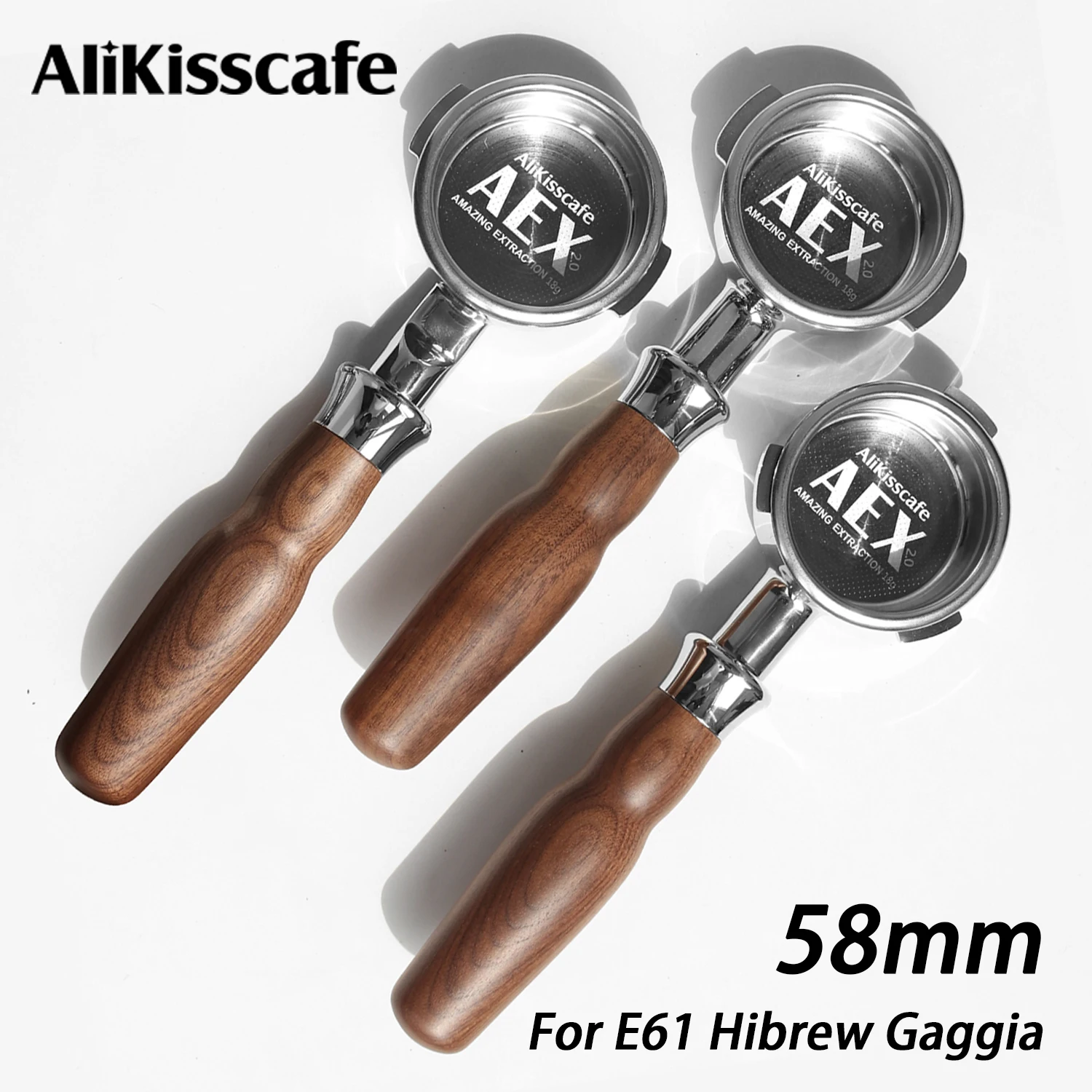58mm Coffee Bottomless Portafilter Naked for E61 Gaggia Hibrew H10a Breville 920 Double Spout Espresso Accessories Barista Tools