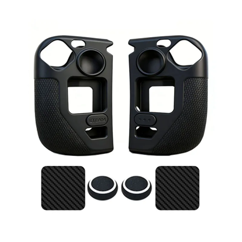 Soft Silicone Skin Cover Case For Steam Deck OLED w/Vinyl Decal Sticker and Thumb Stick Grip Cap Protector view 6