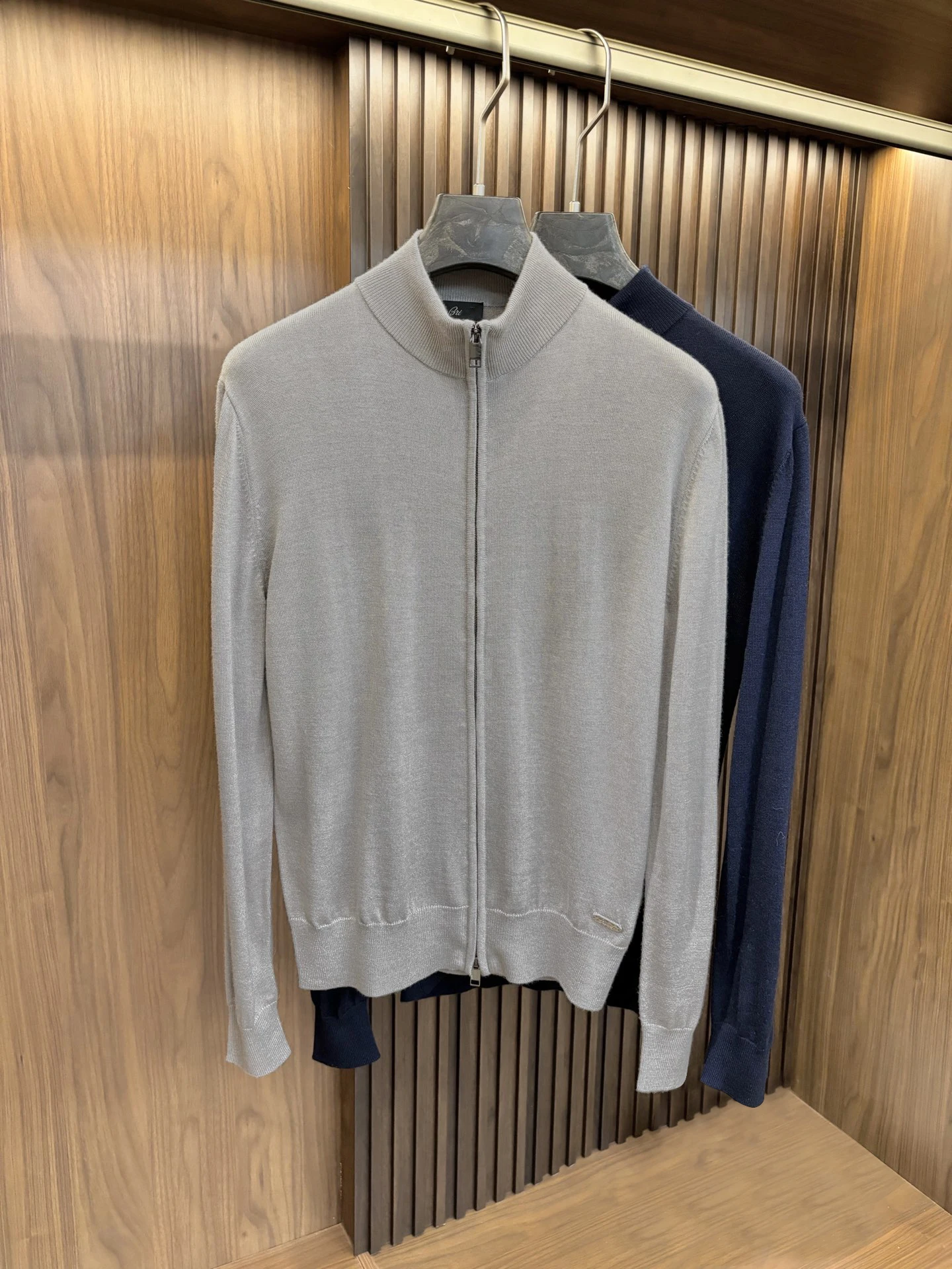 BLLIYOSS Wool men's full zipper cardigan sweater 2025 new warm Comfortable zipper elasticity embroidery high quality size M-3XL
