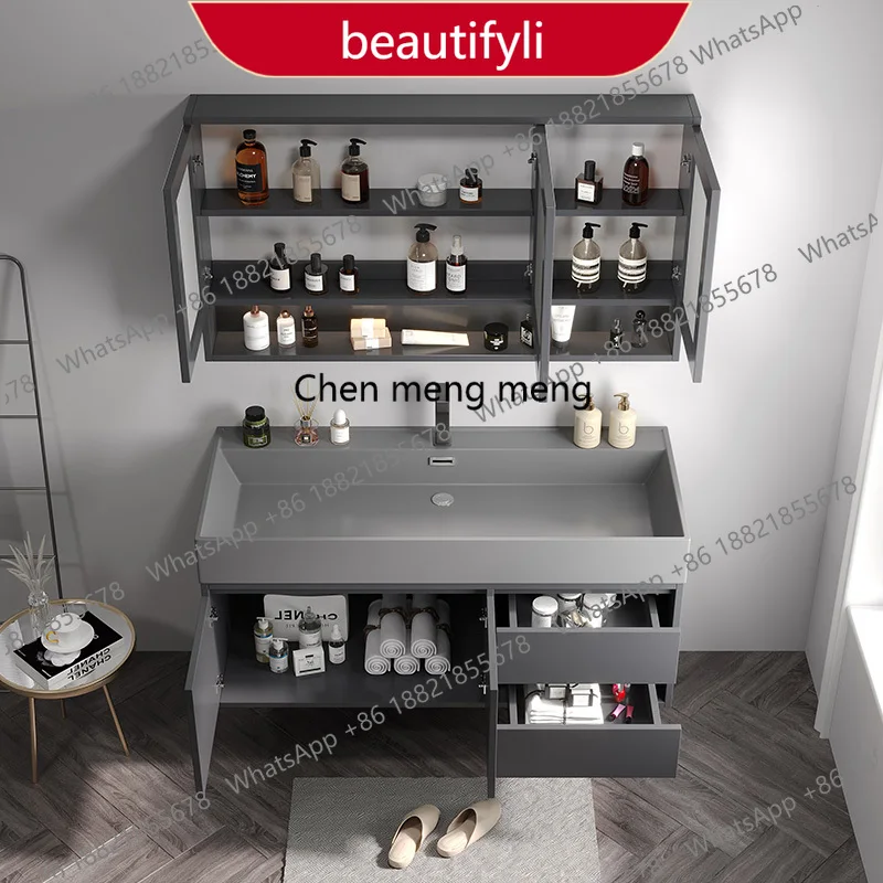 YL17 Lamp Integrated Bathroom Cabinet Drawer Girls Smart Floating Bathroom Cabinet Vanity Mirror Armario Banheiro Furniture
