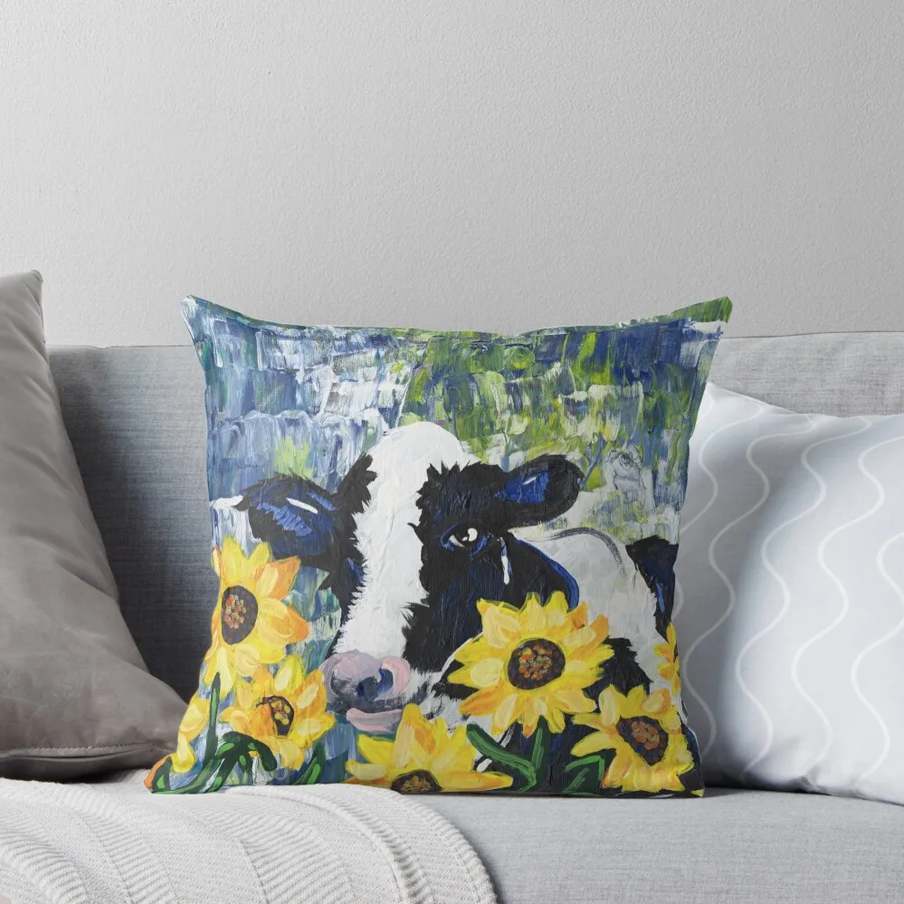 

Cow in the Sun Throw Pillow Pillowcase Cushion Decorative Cushions For Living Room