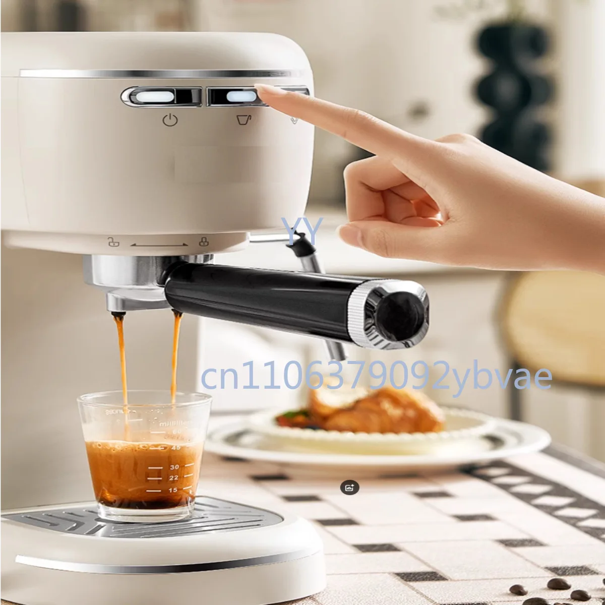 Italian Semi-Automatic Coffee Machine 15Bar Household with Bean Grinder And Milk Frother for Perfect Espresso