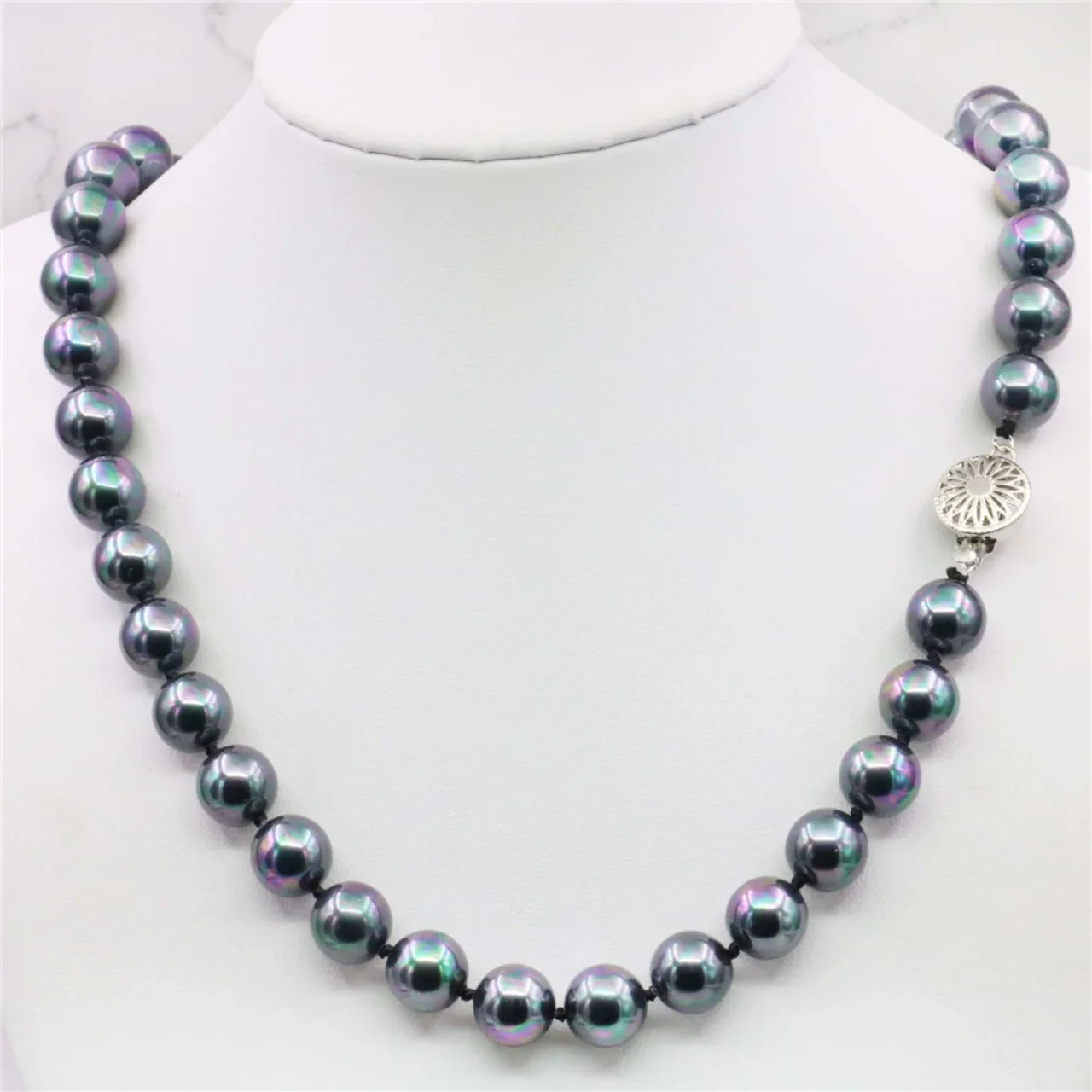 Charming 8/10/12/14mm 18/22inch Black South Sea Shell Pearl Necklace Bead Jewelry Natural Stone Mother\'s Day Gift AAA+ Wholesale