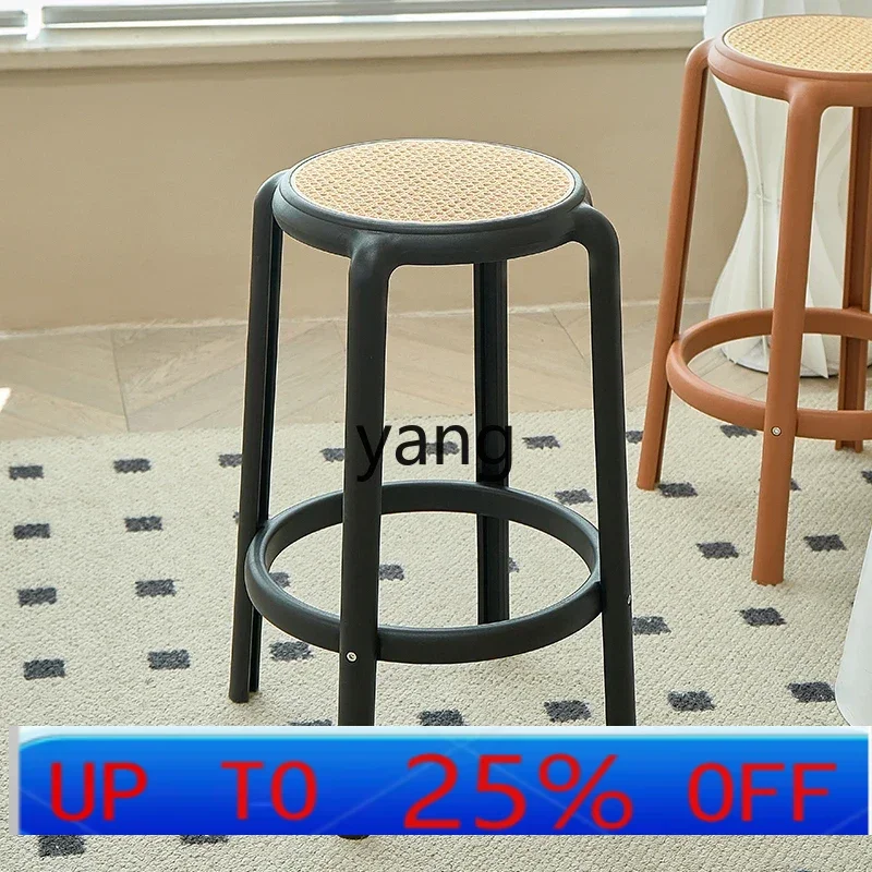 

LMMNordic plastic high chair household creative thickened bar chair small apartment simple round bar stool