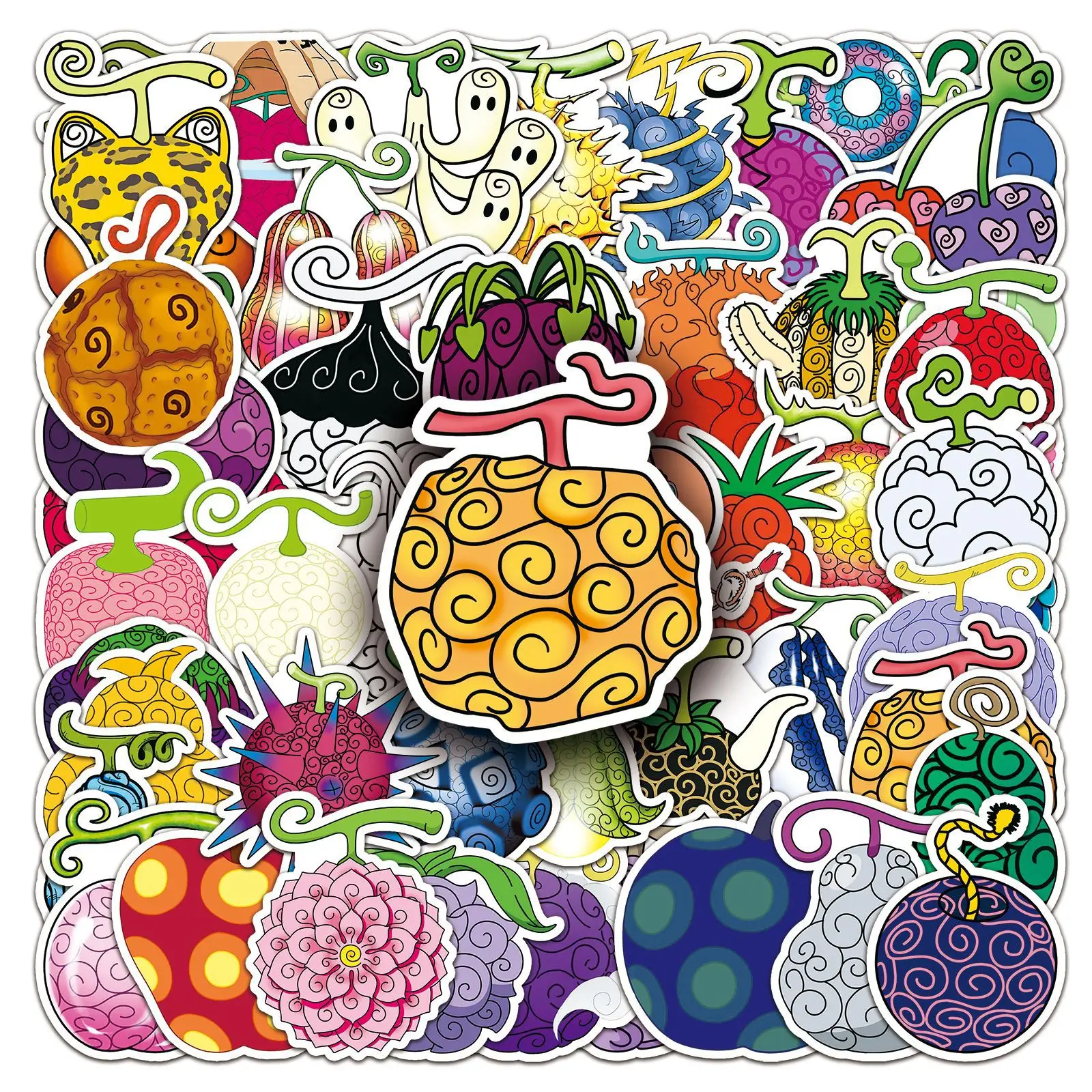 10/30/52 قطعة واحدة أنيمي الشيطان الفاكهة الكرتون الكتابة على الجدران ملصق الديكور DIY بها بنفسك حقيبة الكمبيوتر المحمول الهاتف الغيتار ملصق طفل هدية