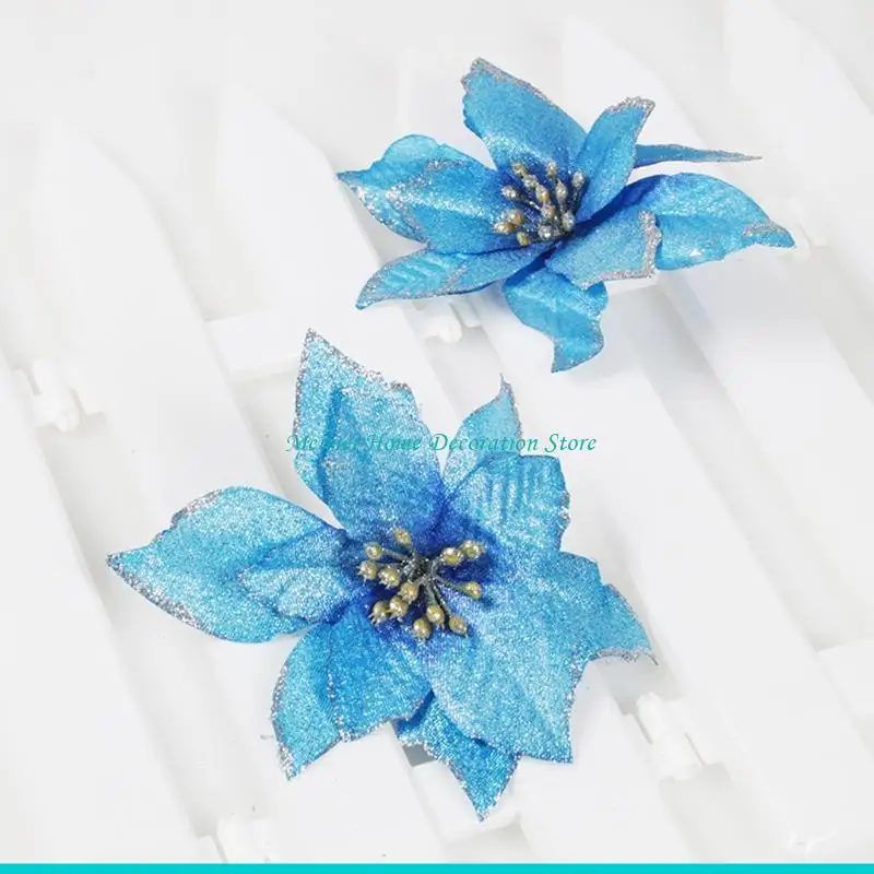 H7BF عيد الميلاد البونسيتة الزهور الاصطناعية شجرة إكليل زينة عيد الميلاد