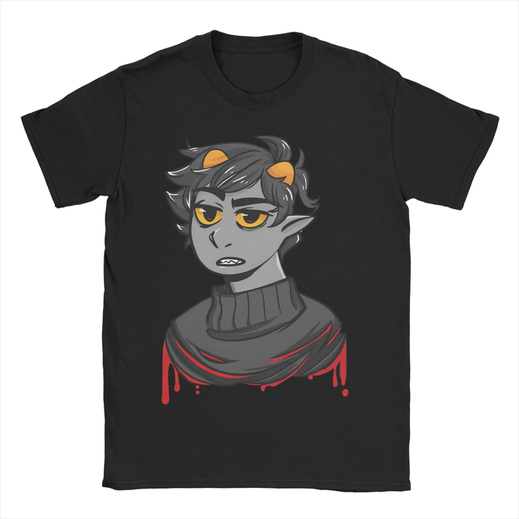 

Футболка Homestucks Karkat Vantas для мужчин и женщин, хлопковая футболка с круглым вырезом, футболка с короткими рукавами Fiction MSPA, одежда больших размеров