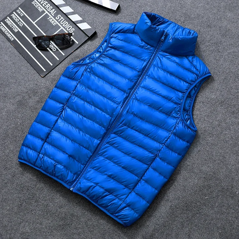 New Men Spring Down Vest Jackets Men\'s Lightweight Water-Resistant Packable Puffer Sleeveless Vest Coats Big Size 5xl 6xl