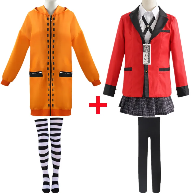 Disfraz de Anime Kakegurui Yomotsuki Runa, abrigo Jk, uniforme escolar para niñas, chaqueta con capucha, ropa de Carnaval de Halloween