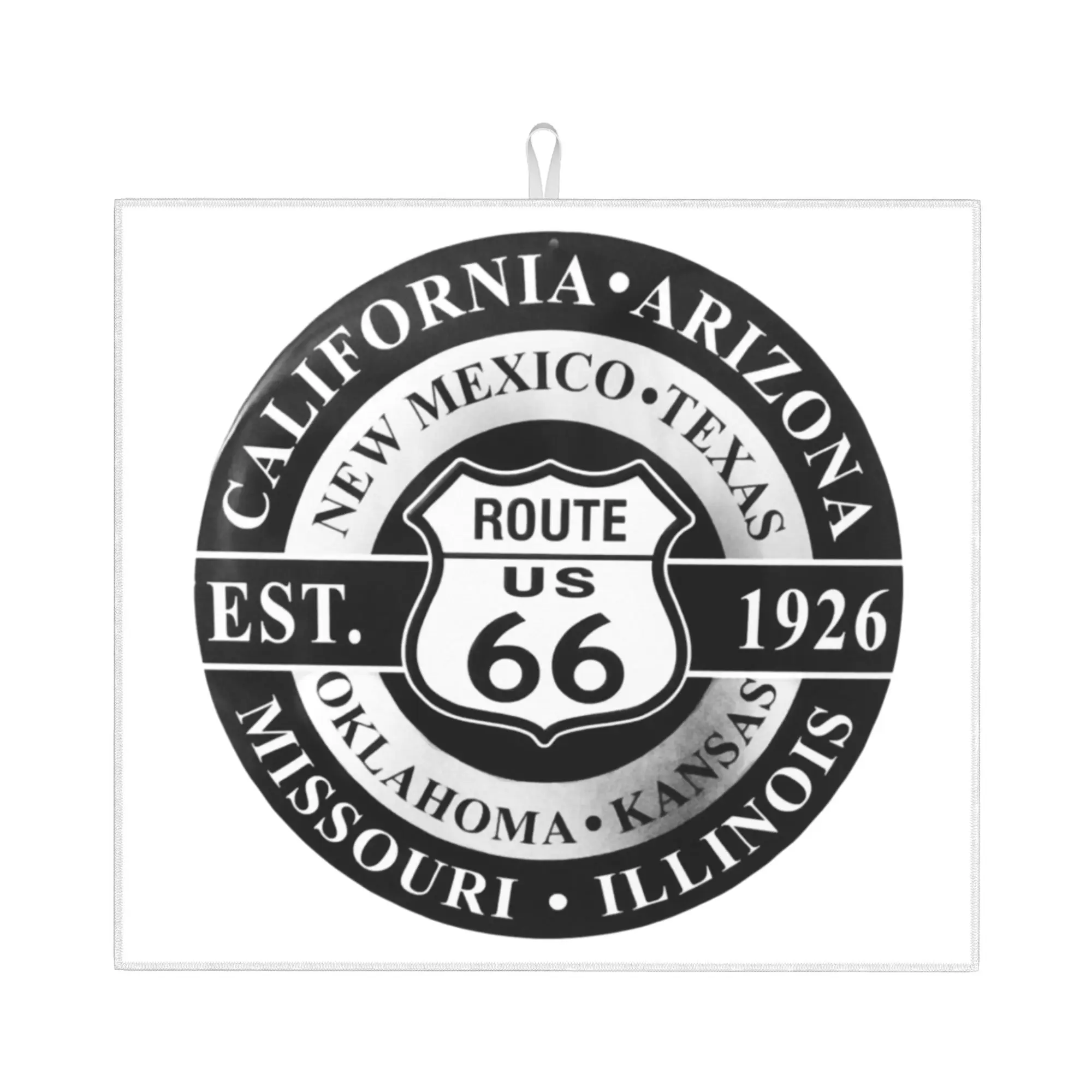 Americas Highway Route 66  Non‑Slip Waterproof Absorbent Barware Tableware Oil Proof Reusable USA Highway Mat For Kitchen