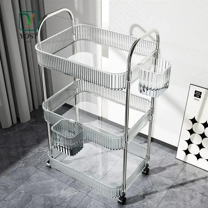 

YOST-Multi-Tier Rolling Storage Cart With Wheels - Home Trolley For Snacks, Cosmetics, Sundries Organizer