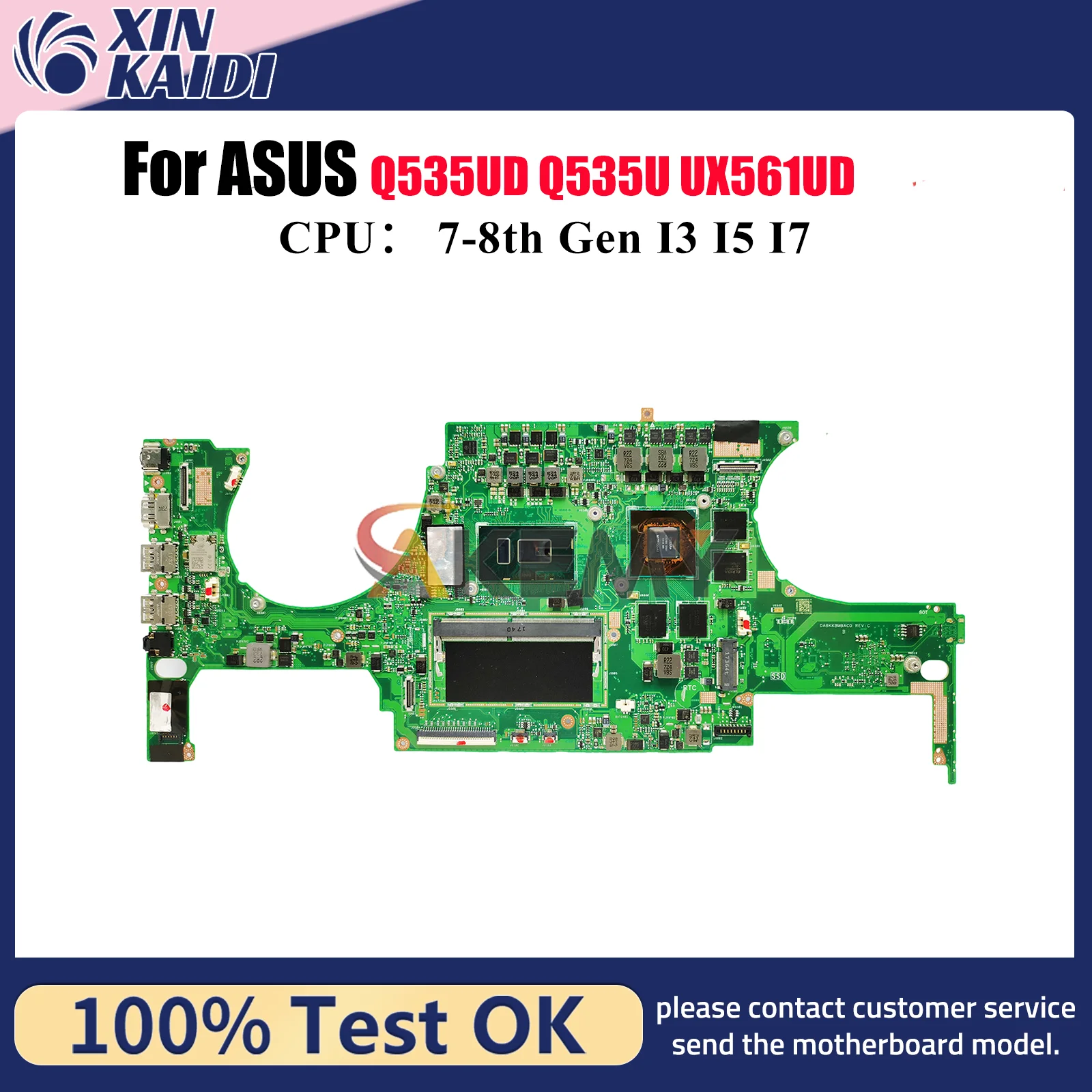 

UX561UD Материнская плата для ноутбука ASUS ZenBook UX561UD UX561UA Q535UD UX561U Q535U Материнская плата с процессором I3 I5 I7 100% tests OK stk