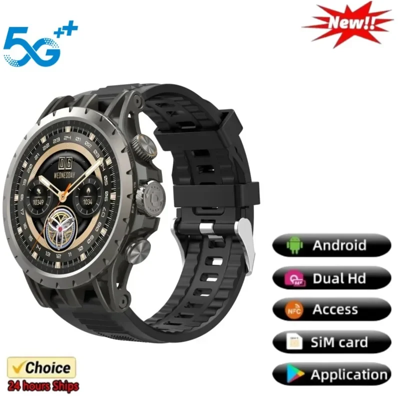 

4GFull Netcom Android9.0 4G Смарт-часы 1,43-дюймовый Amoled-экран 8 ГБ + 128 ГБ GPS WIFI Видеозвонок 5-мегапиксельная камера Q85 Smartwatch