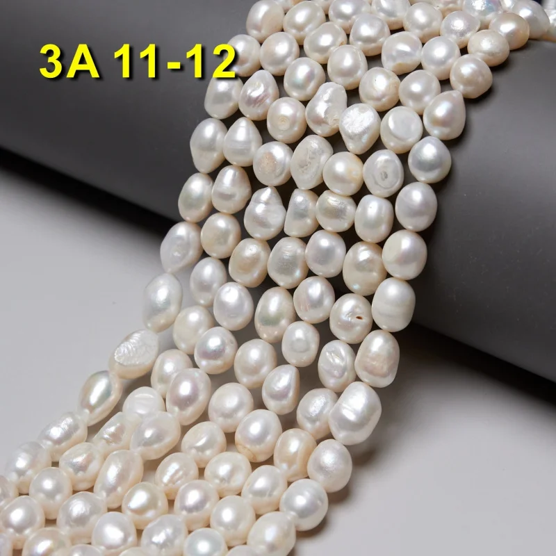 

11-12mm straight hole double-sided polished freshwater , irregular shaped baroque pearls