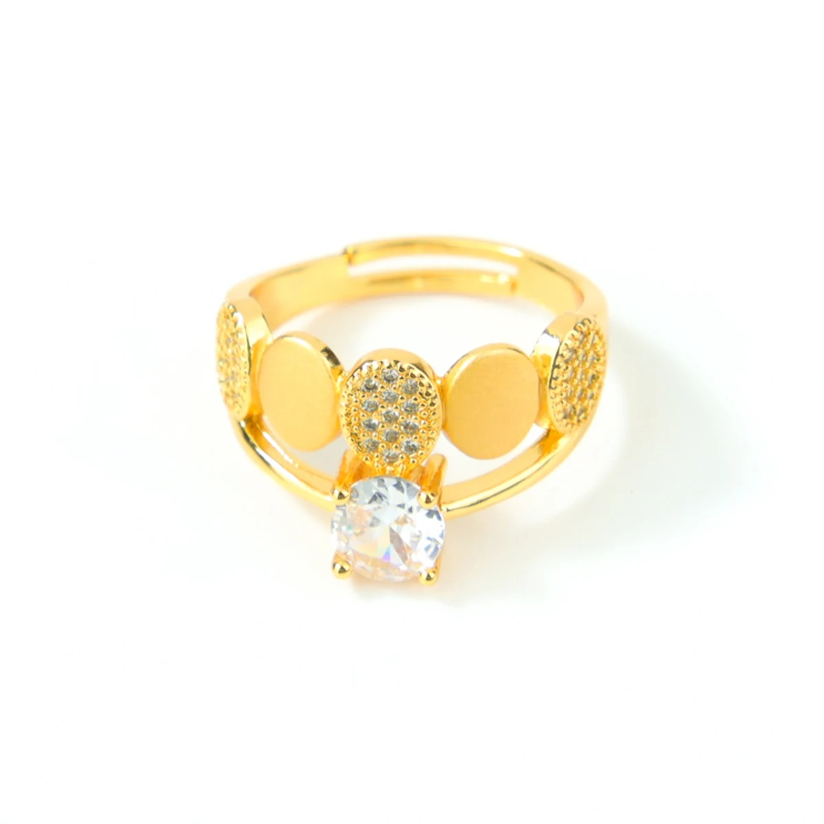 Dubai Mode Kubische Zirkonia Ringe 21k Vergoldet Arabische Braut Hochzeit Luxuriöse Paarringe Nigeria Damen Party Schmuck – Detail 13