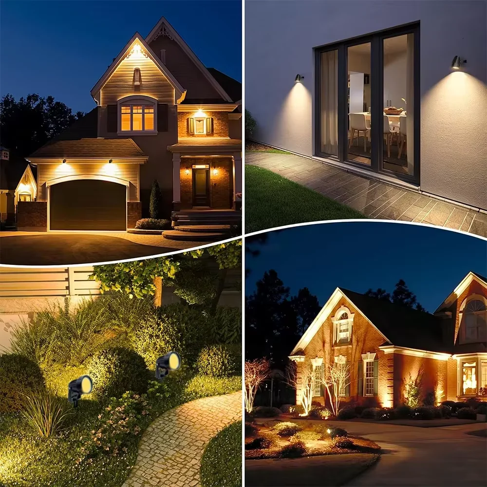 أضواء LED خارجية 20 واط أبيض دافئ مقاوم للماء أضواء الحديقة التيار المتناوب 85 فولت-265 فولت/تيار مستمر 12 فولت للحدائق والشرفات والساحات والمروج والأرصفة