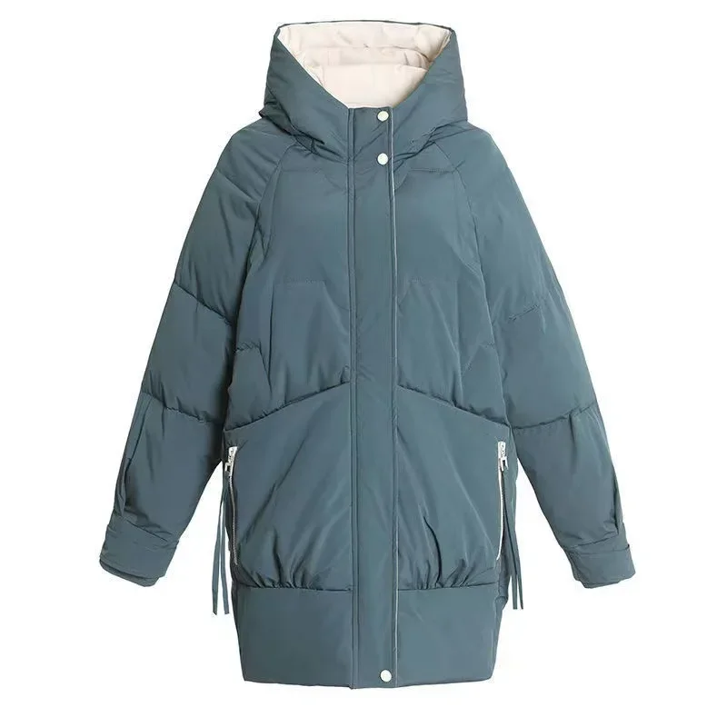 Women's Hooded Down Jacket 2022 New Winter Thick Padded Jacket Women's Coat Windbreaker Women's Motorcycle Down Jacket