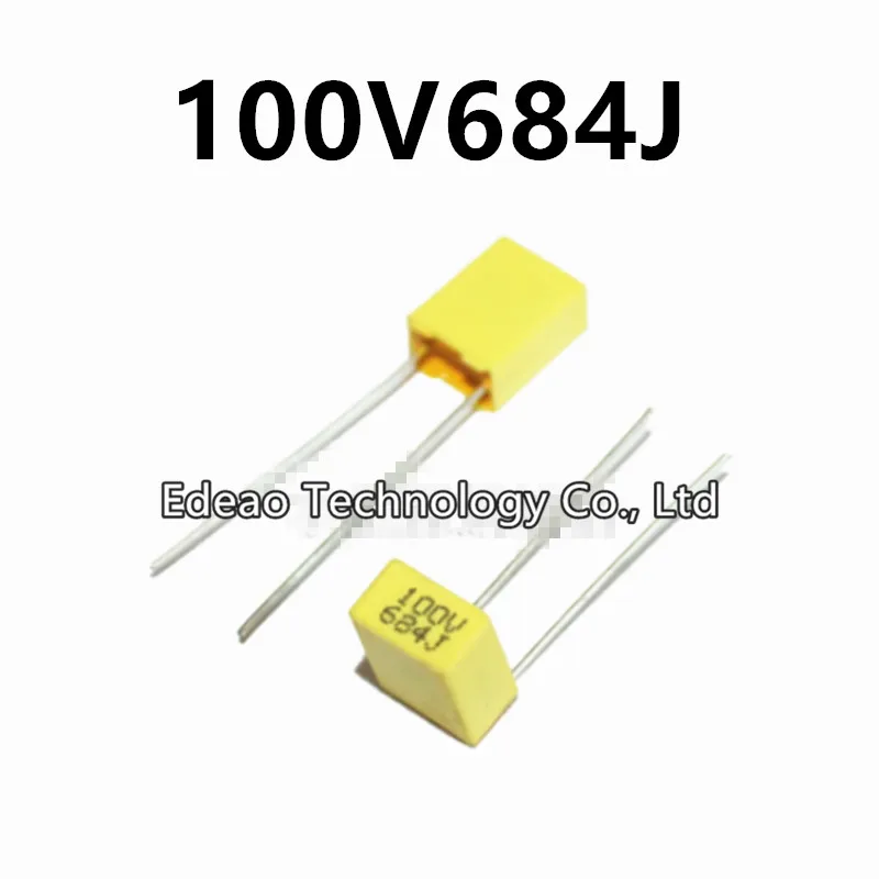 50PCS/Lot 684J100V P=5mm Correction Capacitor 100V684J 680NF 0.68UF 684J100 680nJ100