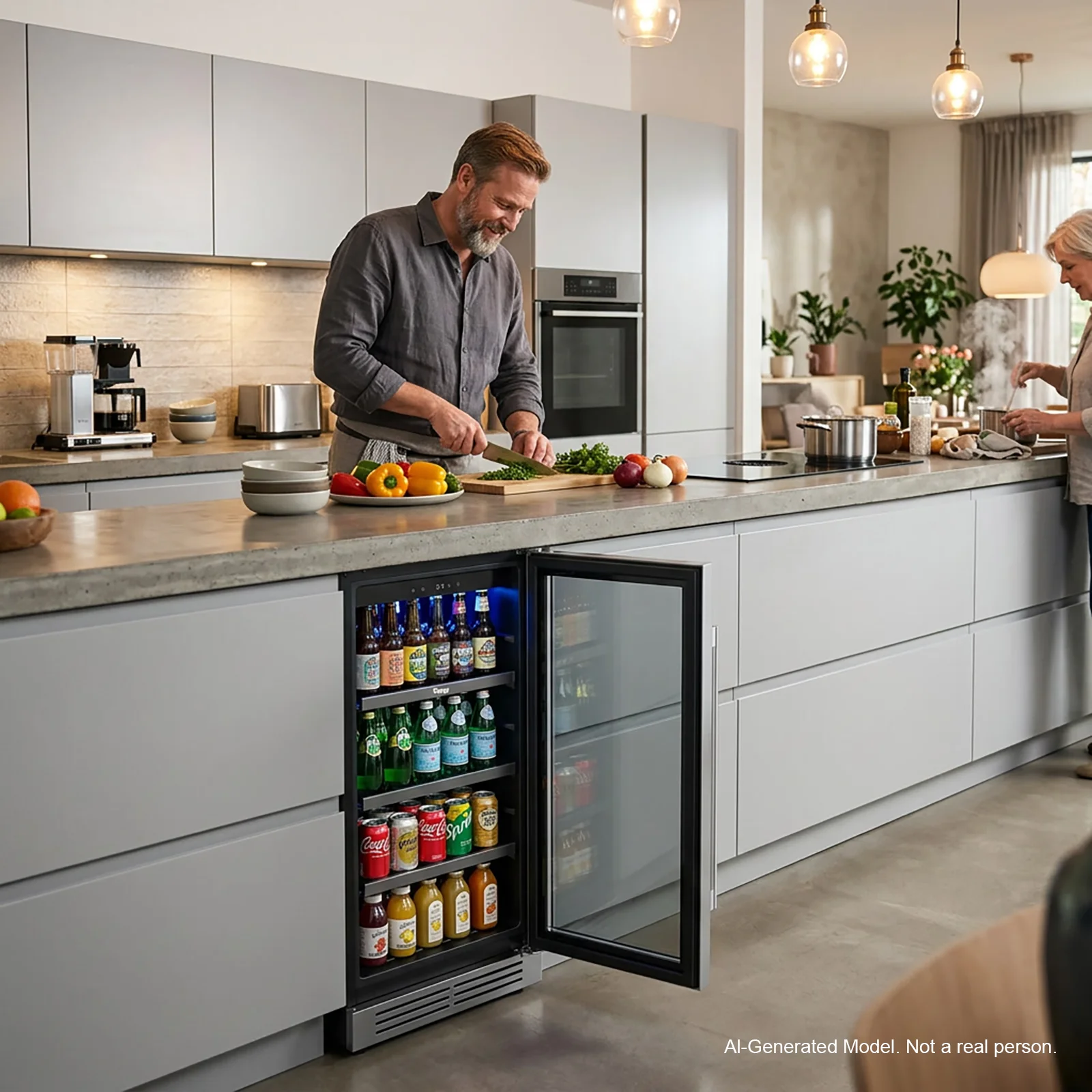 Beverage Cooler Refrigerator 60 Cans Capacity Built in Drink Fridge Removable Shelves for Home Bar Office