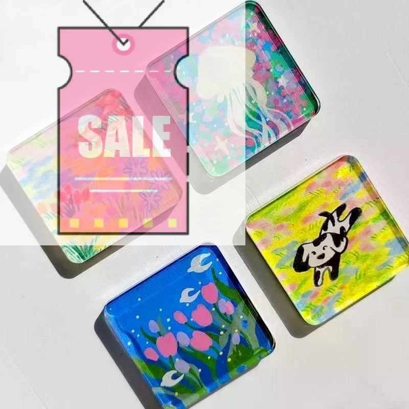 1/10Pcs Creative DIY Acrylic Fridge Magnets Handmade Magnetic Refrigerator Sticker Material Package Souvenir Gift