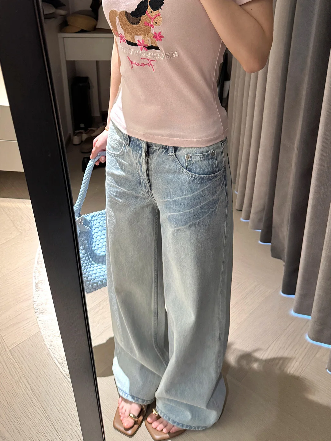 High Waist Wide Leg Denim Jeans Women's Lazy Style High Street Loose Fit Summer New Retro Slimming American Style Jeans