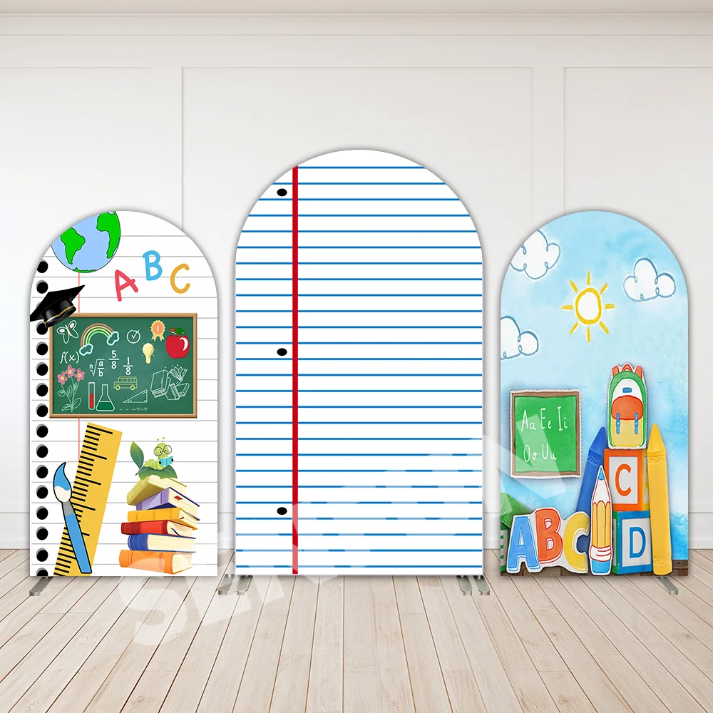 العودة إلى المدرسة موضوع قوس خلفية غطاء الفصول الدراسية الأطفال حفلة عيد ميلاد زينة رياض الأطفال مرحلة ما قبل المدرسة مقوسة جدار راية