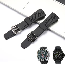 For Seiko Velatura/SRH Series Adventure 26MM Spc006 Black Waterproof Comfortable Breathable Silicone Watch Replacement Strap Men