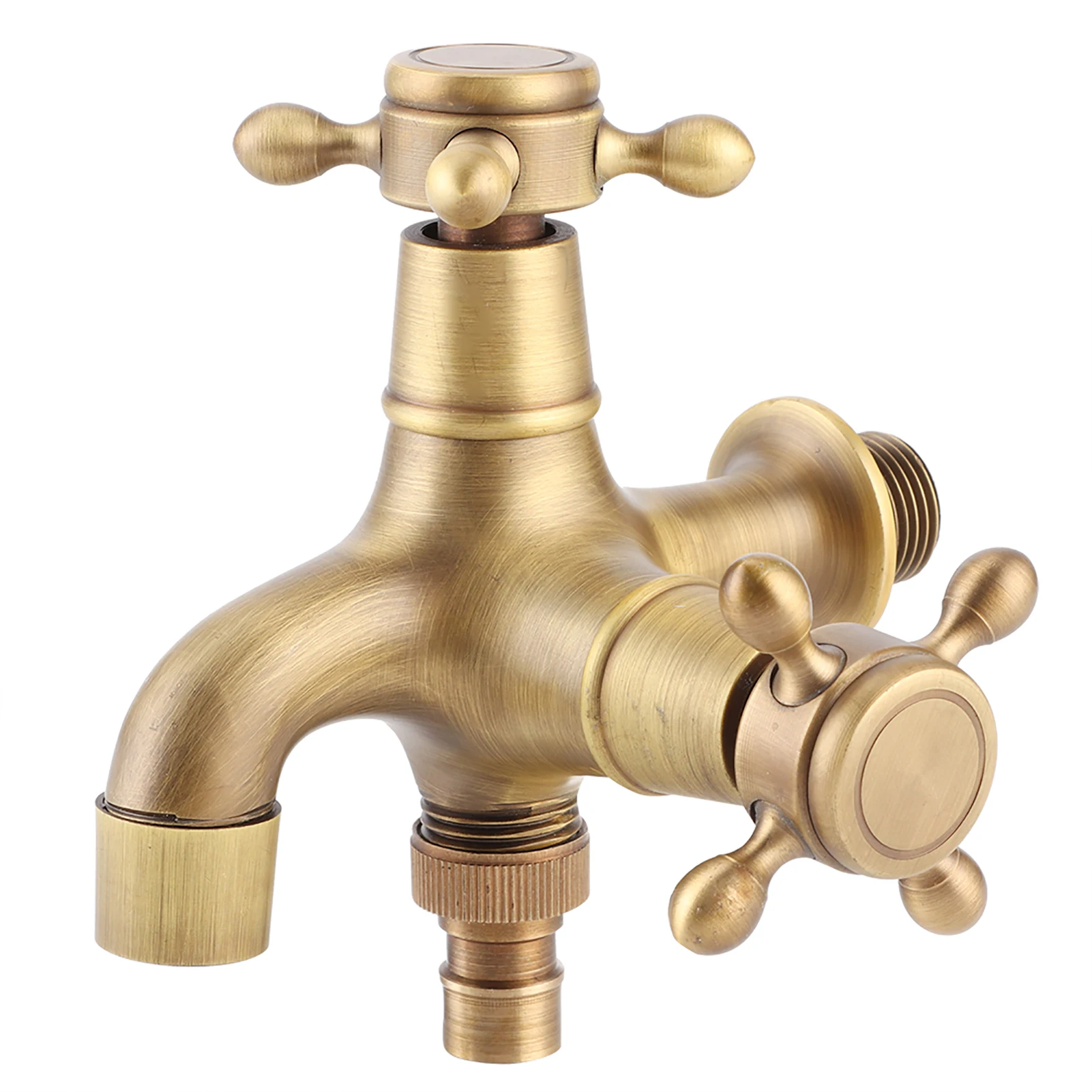 G1/2in Thread Bathroom Copper Single Cold Faucet Washing Machine Mop Pool Water Tap Retro Gold Washing Machine Faucet Water Tap