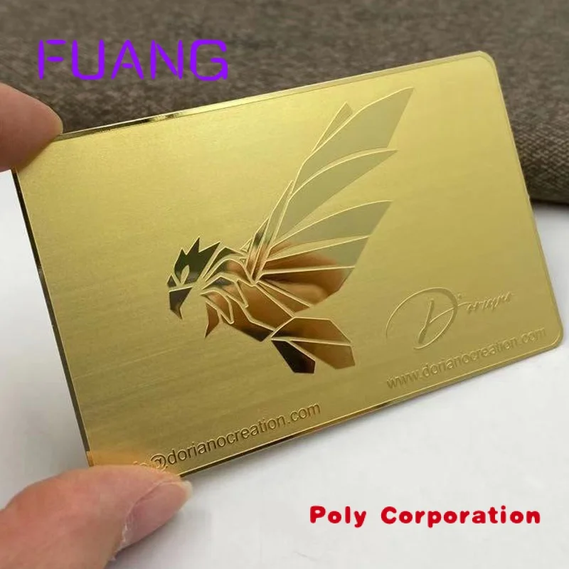 Custom  24k gold business card metal gold plated business cards gold metal card