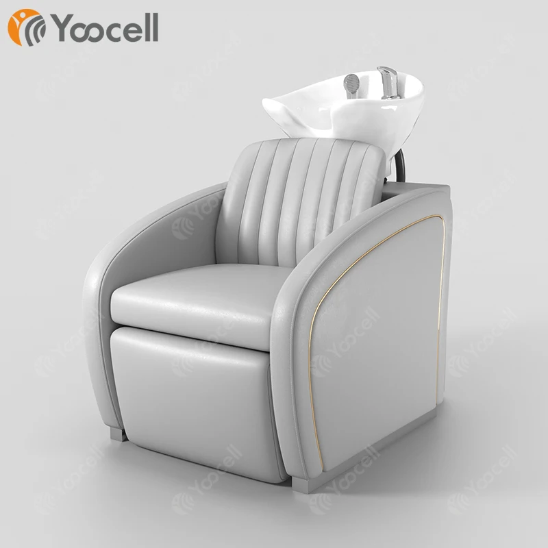 Yoocell new design shampoo bed hair salon washing chair shampoo bowls sink and chairs unit shampoo chairs for sale