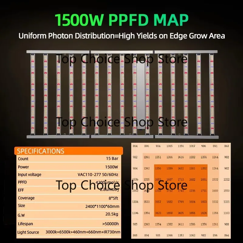 Wholesale Foldable Commercial Full Spectrum 1500 Watt ED Plant Grow Light Bar For Greenhouse Indoor Plants
