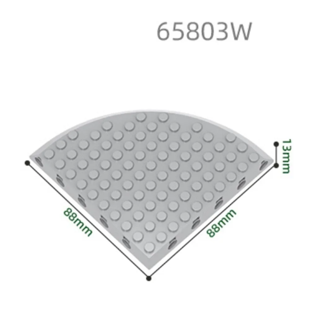 Moc 1 peça de tijolos 65803w 10x10 arredondado placa inferior alta buracos blocos de construção semicírculo filé casa placa brinquedo diy presente do miúdo