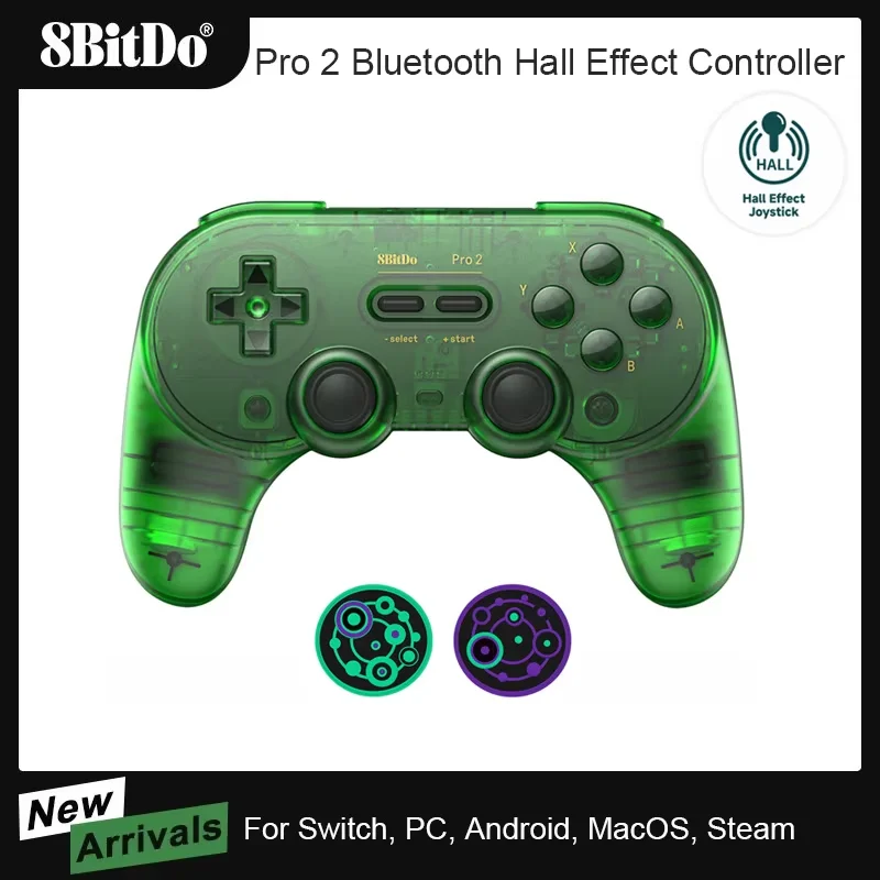

8Bitdo Pro 2 Bluetooth-контроллер, беспроводной джойстик с эффектом Холла, геймпад для коммутатора, 2 ПК, macOS, Apple, Android, Steam Raspberry Pi