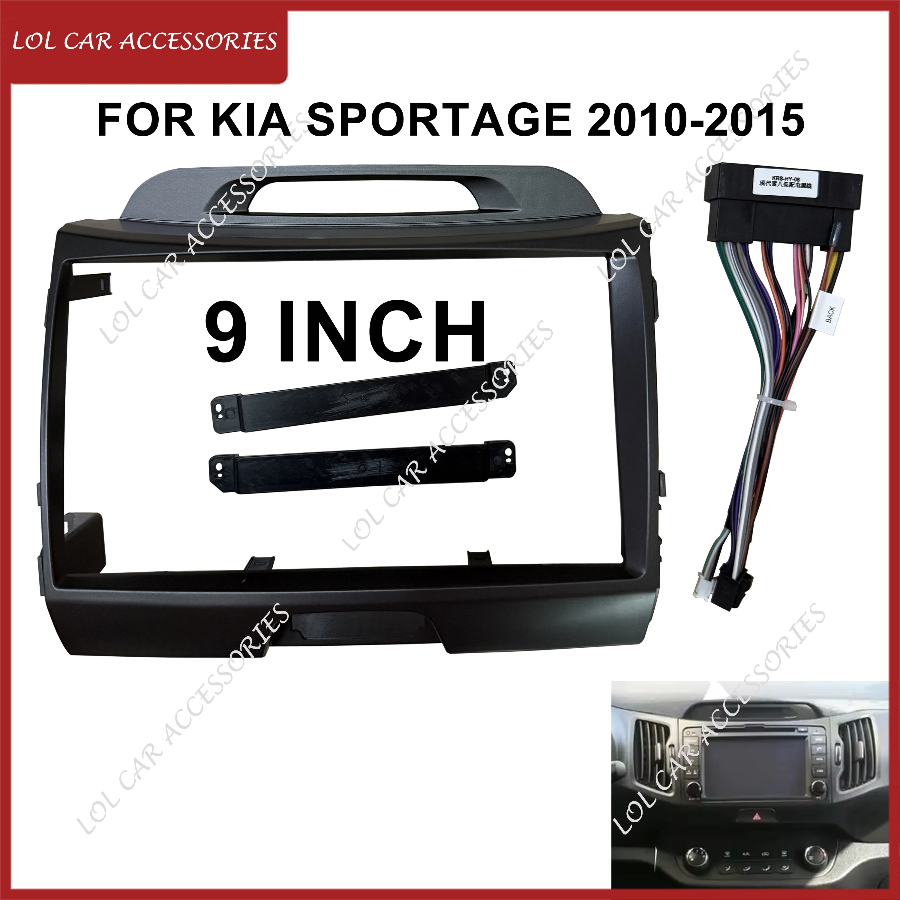9 Polegada para kia sportage 2010-2015 acessórios de rádio do carro estéreo dvd gps mp5 android player 2 din unidade principal painel fáscia quadro