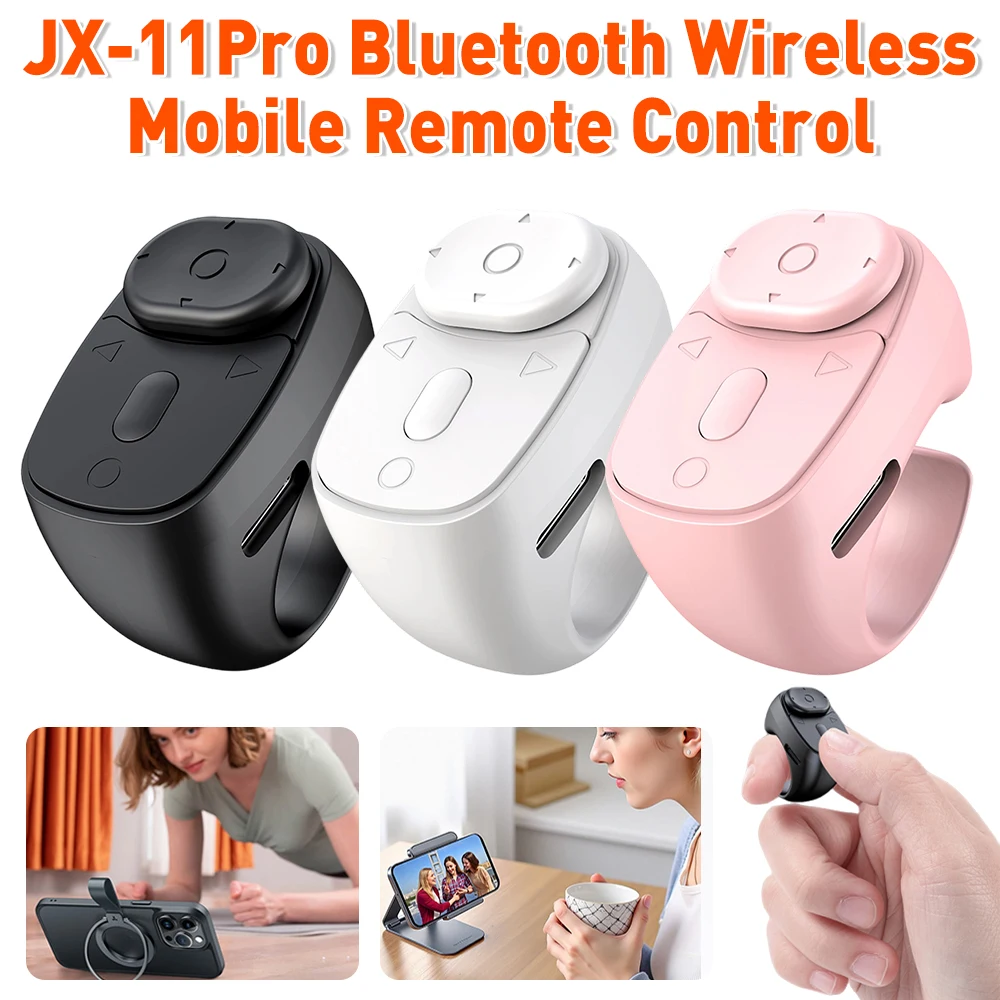 BT Remote Control Fingertip Ring for iPhone for iPad Wireless Scroller Page Turner Clicker Rechargeable Mobile Phone Controller