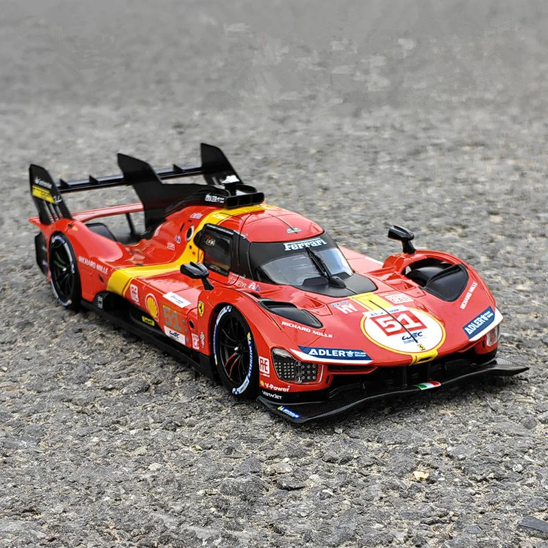 

1:22 499P Endurance Race из сплава, супер модель спортивного автомобиля, литая под давлением металлическая гусеничная гоночная машина, модель автомобиля, звуковой свет, детская игрушка в подарок