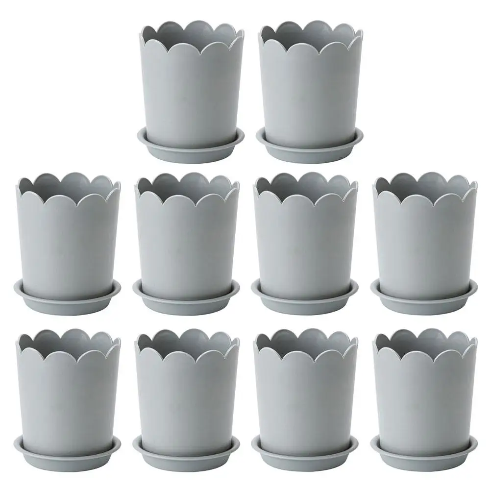 

Thickened Flower Pot Plant Containers Indoor Succulent Plastic Decorations Office Breathable Stackable Cylinder Planter